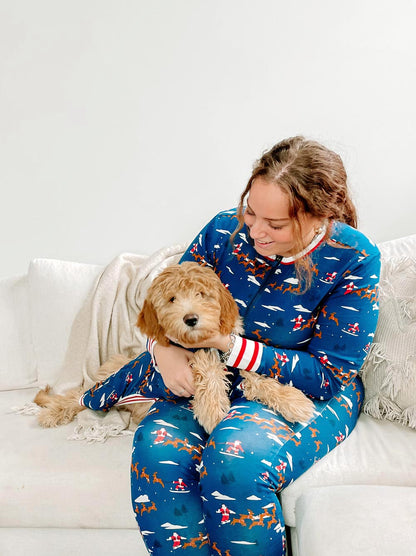 Santa Sleighs Pajama (Dog & Kid Sizes Only)