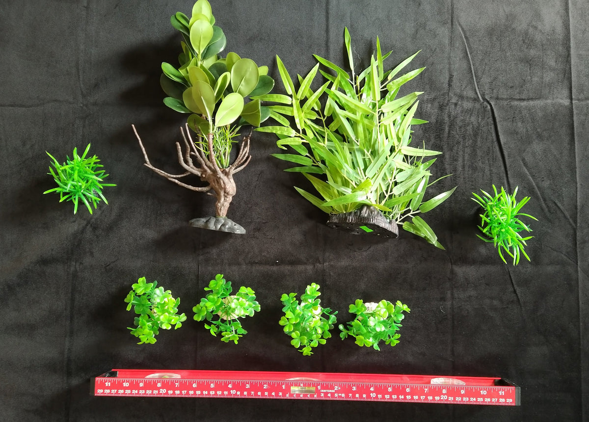 Premium Artificial Aquarium Plant Package for Fish Tank, Tall and Short