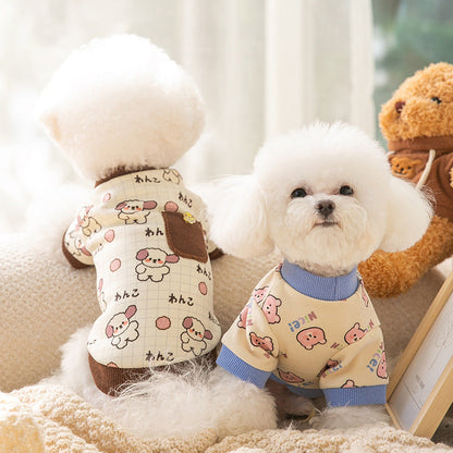 Pet Clothing, Warm Pockets For Autumn And Winter, Bear Home Wear, Base Layer, Cute Style, Two-legged Clothes For Cats, Dogs And Dogs