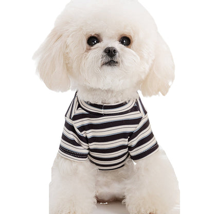 Dog Clothes, Autumn And Winter Striped Animal Base Shirts, Teddy Bichon Frise, Small And Medium-sized Dog, Cat Two-legged Pet Clothes