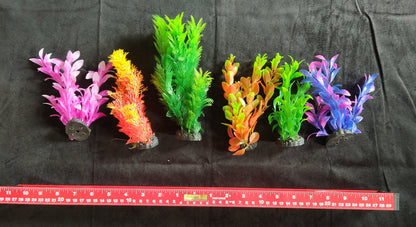 PremiumArtificial AquariumPlantPackage for Fish Tank, Small COLOR 6 pack