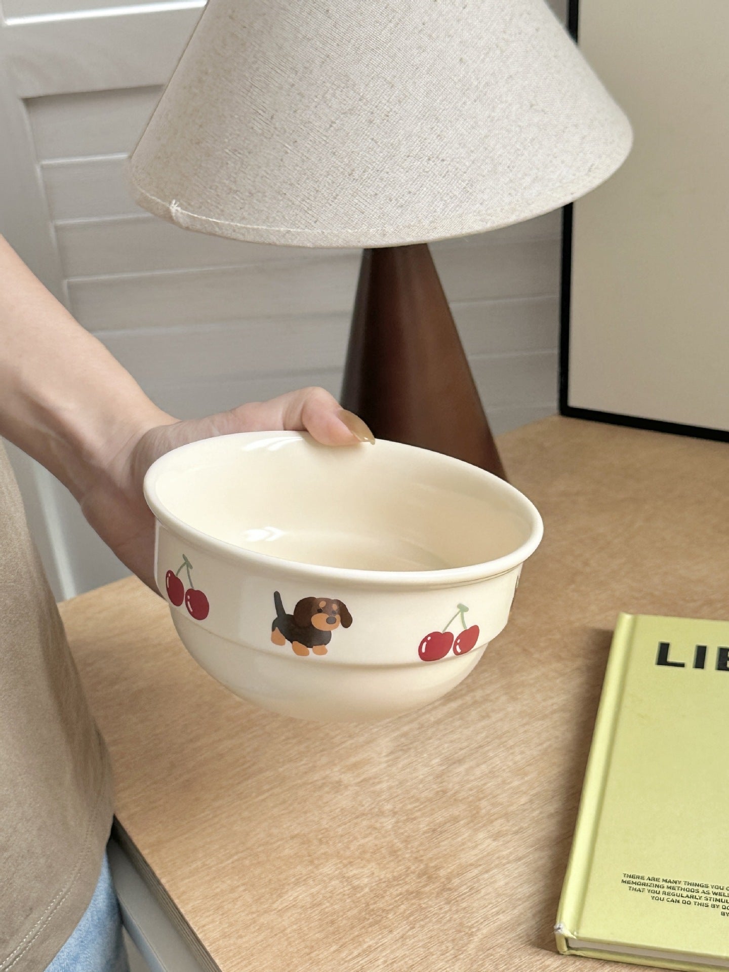 Original Cartoon Cute Cherry Sausage Dog Ceramic Tableware