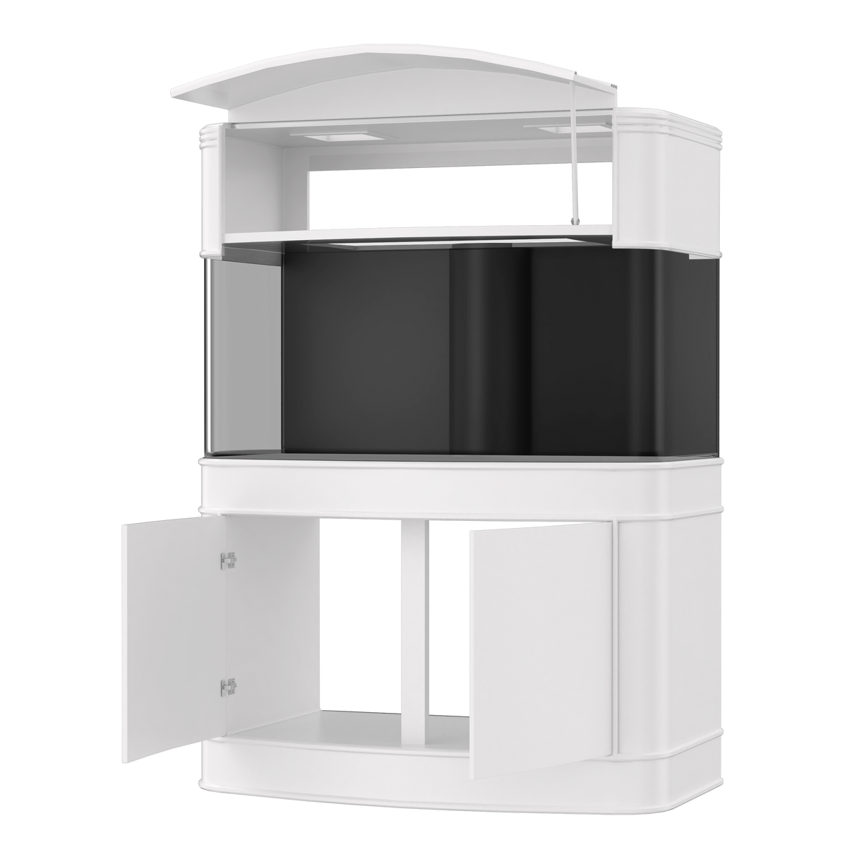 MONSTER TANK! 380 Gallon Seamless Glass Bowfront Reef-Ready Aquarium in Premium Cherry Real Wood Furniture