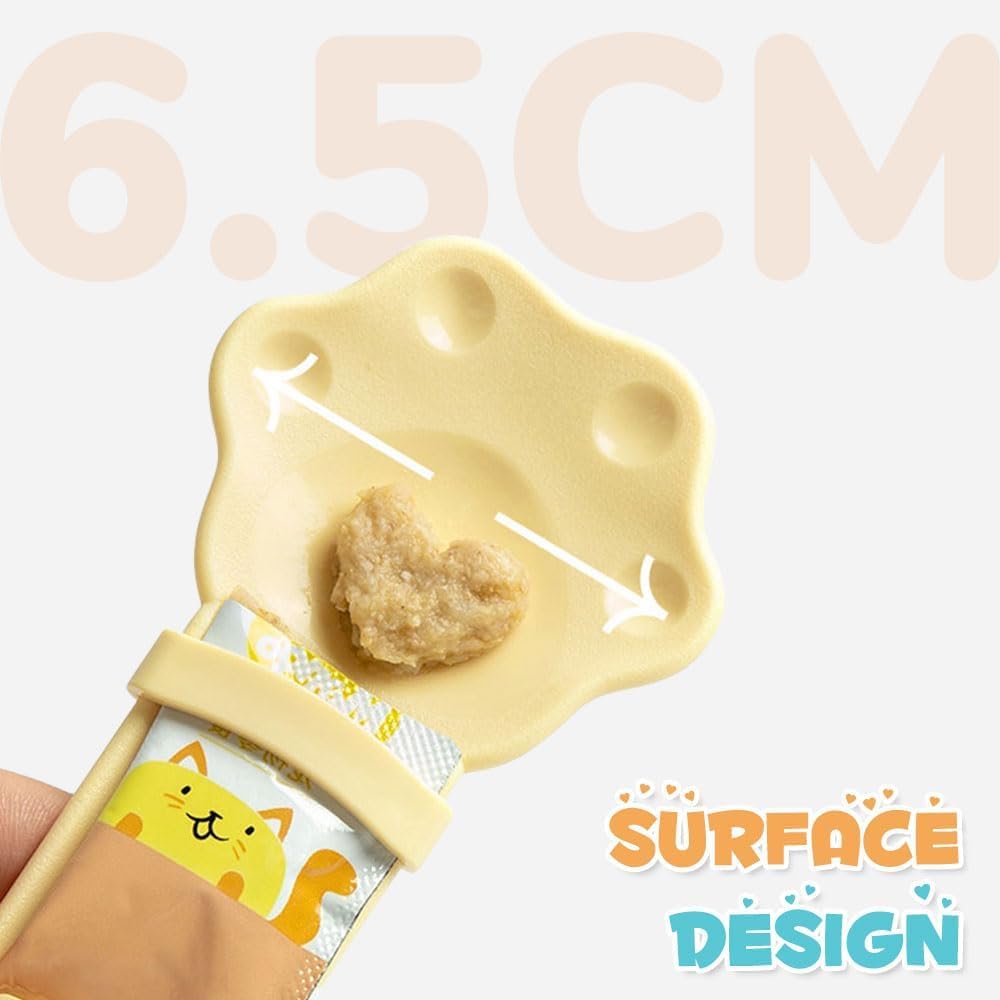 Cat Treat Spoon Squeeze, Cute Churu Spoon, Multifunctional Cats Treat Feeder Spoons, Comfortable Grip For Lickable Treats Feeding Dispenser For Wet Food