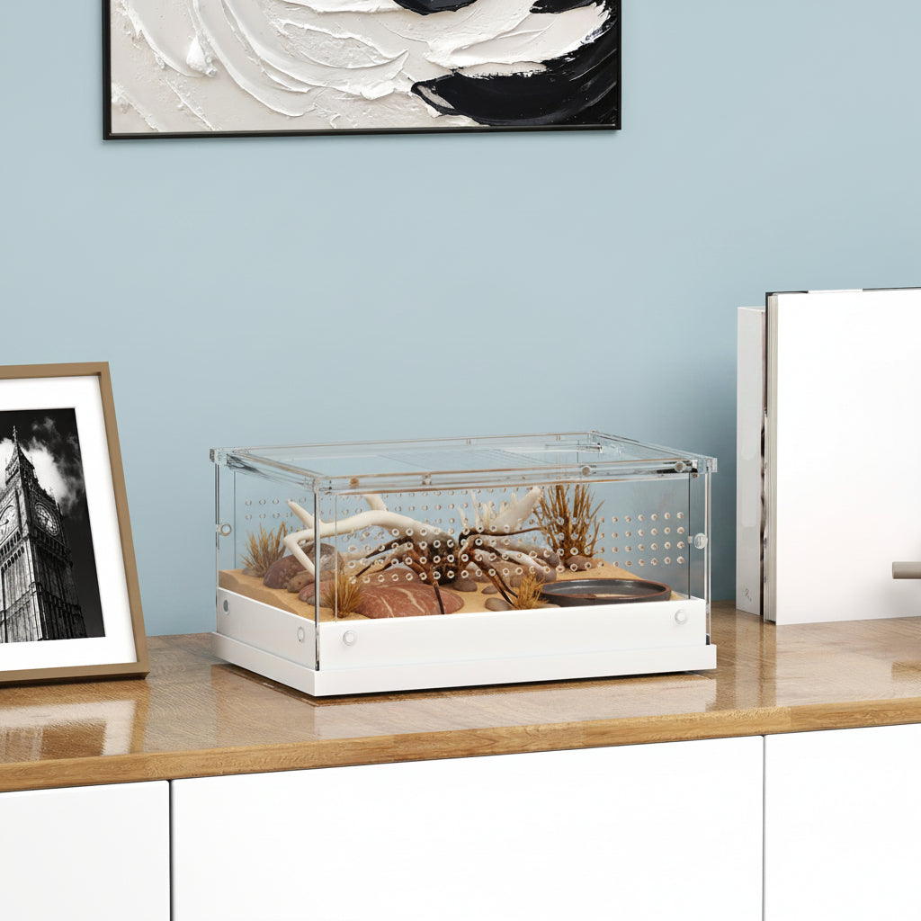 PawHut Transparent Acrylic Reptile Terrarium
