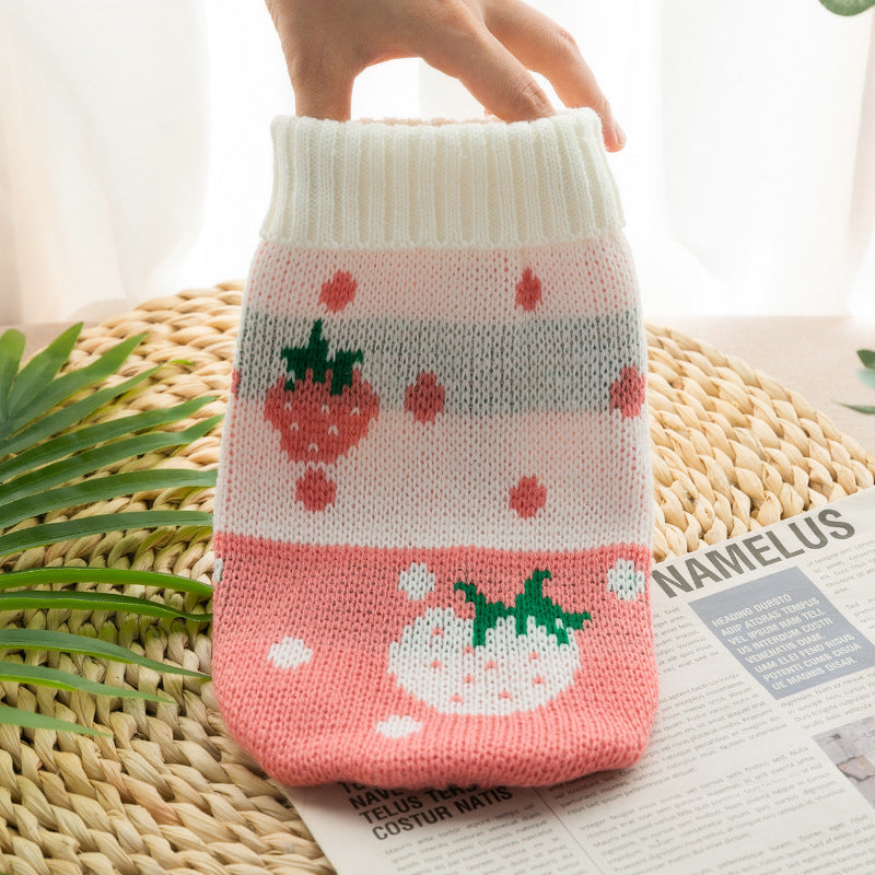 Autumn And Winter Cat And Dog Clothing Bichon Frise And Corgi Knitted Sweaters