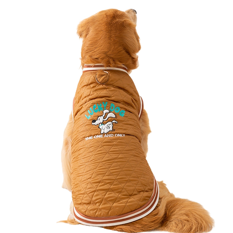 For Autumn And Winter, Large Dog Breeds Such As Golden Retrievers, English Quilted Cotton Jackets, Large Dog Cotton-padded Vests, And Warm Pet Clothes For Samoyeds