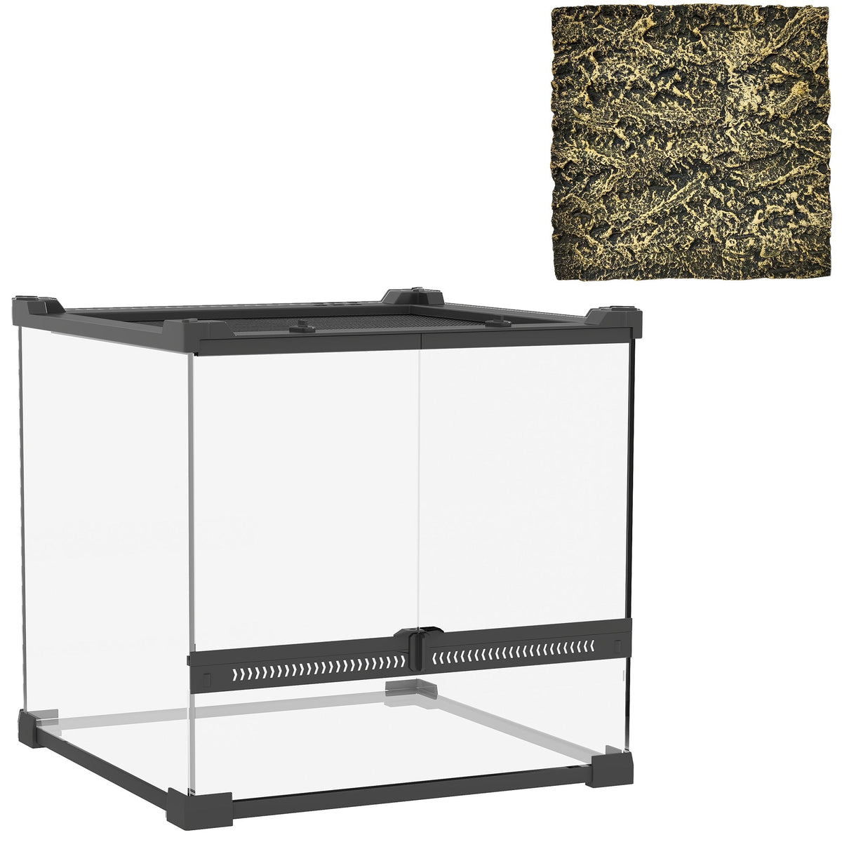 12"x12"x12" Front Opening Enclosure with Rock Background