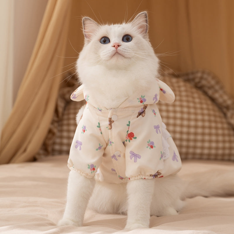 Cat Clothes, Bear Two-legged Cotton-padded Clothes For Kittens, With Fleece Added For Warmth In Autumn And Winter. Two-legged Small Dog Pet Clothing