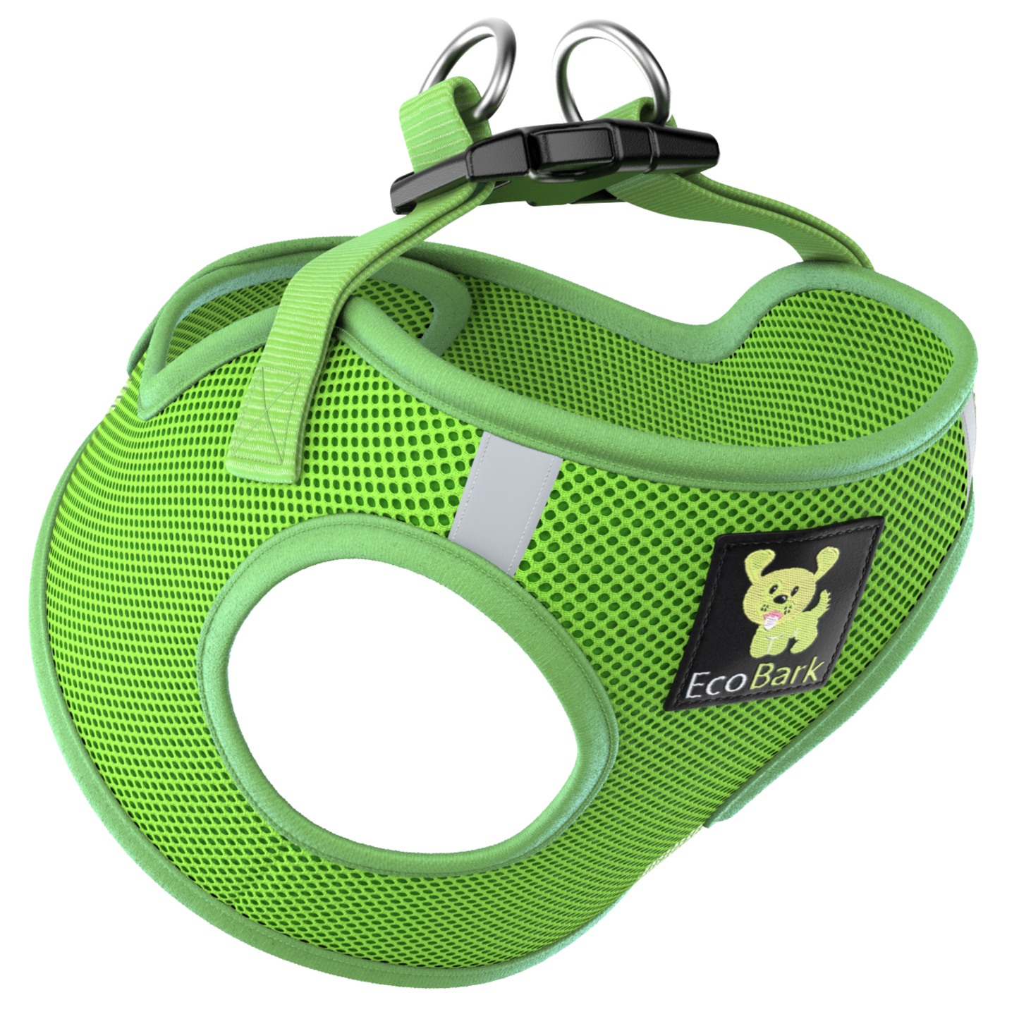 EcoBark Step In Dog Harness - XXXS to Small Breeds- Reflective Soft Mesh Harness for Teacup, Small Dogs and Puppies / Lime Green
