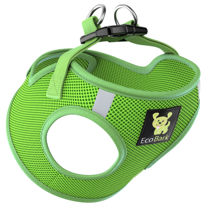 EcoBark Step In Dog Harness - XXXS to Small Breeds- Reflective Soft Mesh Harness for Teacup, Small Dogs and Puppies / Lime Green