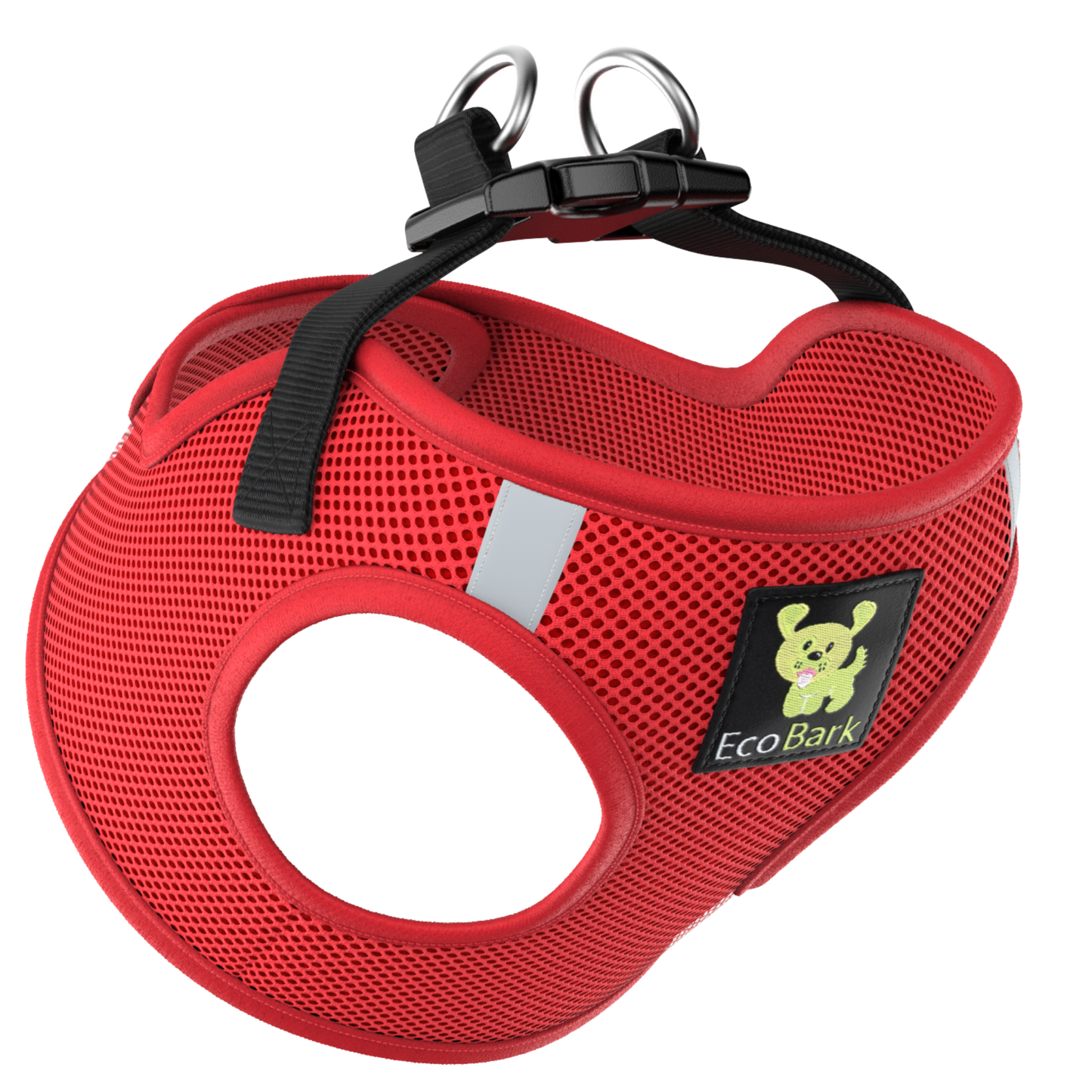 EcoBark Step In Dog Harness - XXXS to Small Breeds- Reflective Soft Mesh Harness for Teacup, Small Dogs and Puppies / Red
