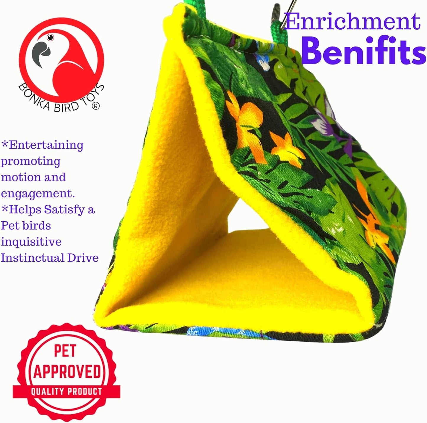 1689 Small Bonka Happy Hut  Fabric Soft Colorful Parrotlet Budgie Cockatiel Parakeet