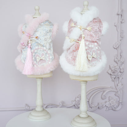 Chinese-style Tasseled Pet Clothing For Fall And Winter