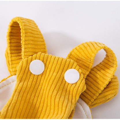 Autumn And Winter Puppy Four-legged Clothes, Cute Bear Corduroy Overalls, Bichon Frise Small Dog Warm Pet Clothes