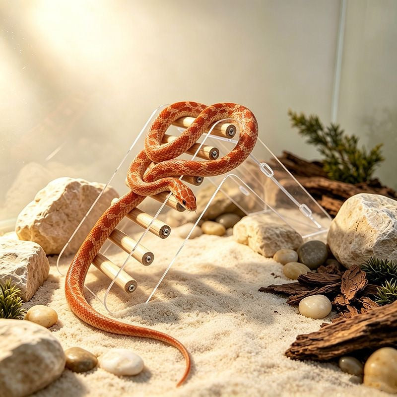 Dual-Sided Acrylic Climbing Ladder & Terrarium Activity Ramp