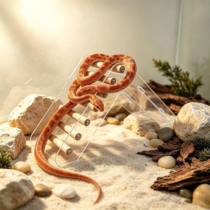 Dual-Sided Acrylic Climbing Ladder & Terrarium Activity Ramp