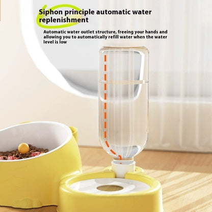 Double Bowl Automatic Drinking Pet Basin Stainless Steel Ceramic