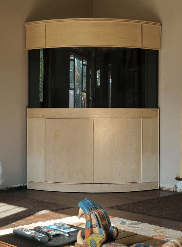 250 Gallon Glass Corner ¼ Cylinder Reef Ready Aquarium Ensemble, Unstained