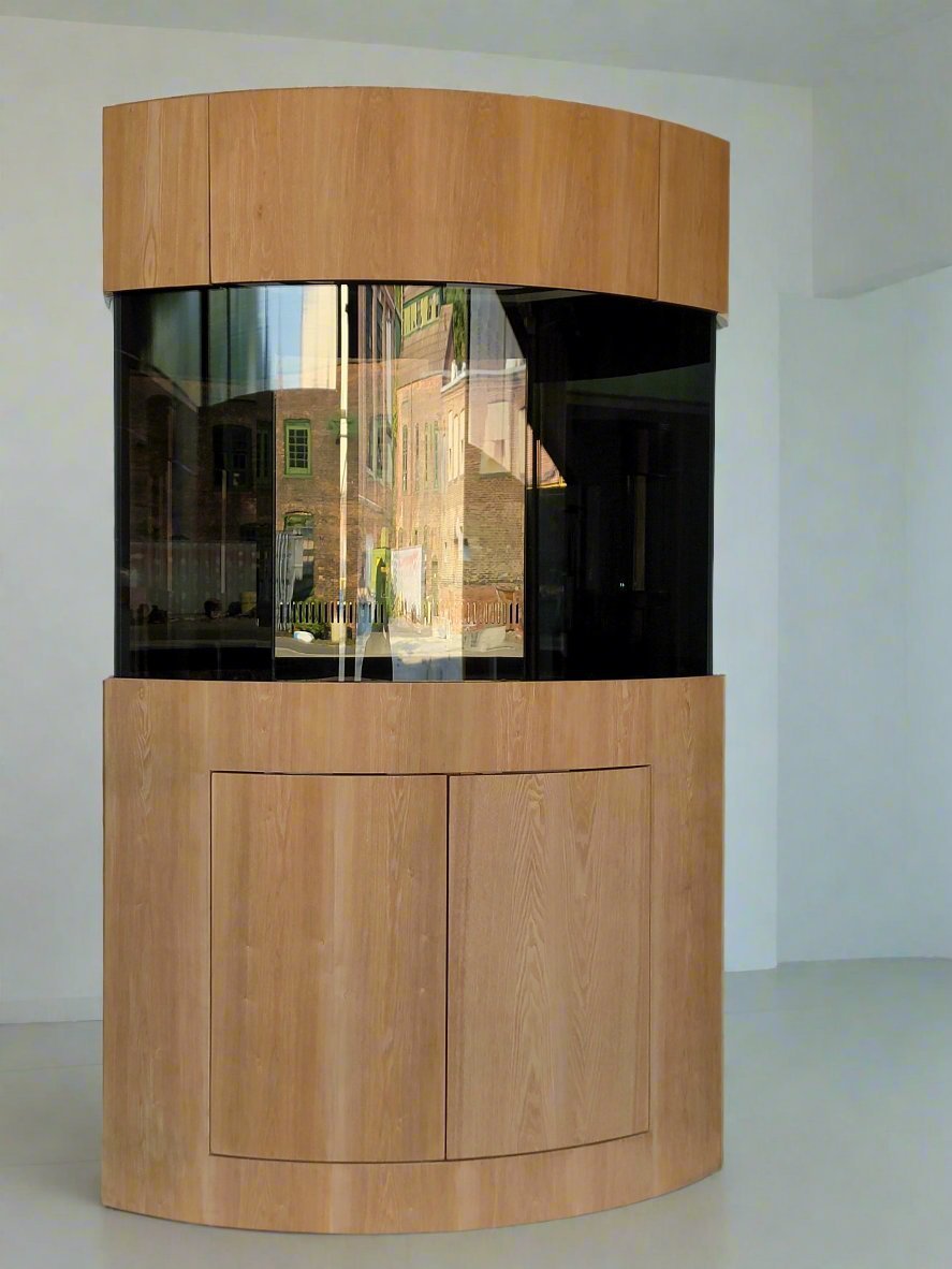 250 Gallon Glass Corner ¼ Cylinder Reef Ready Aquarium Ensemble, Unstained