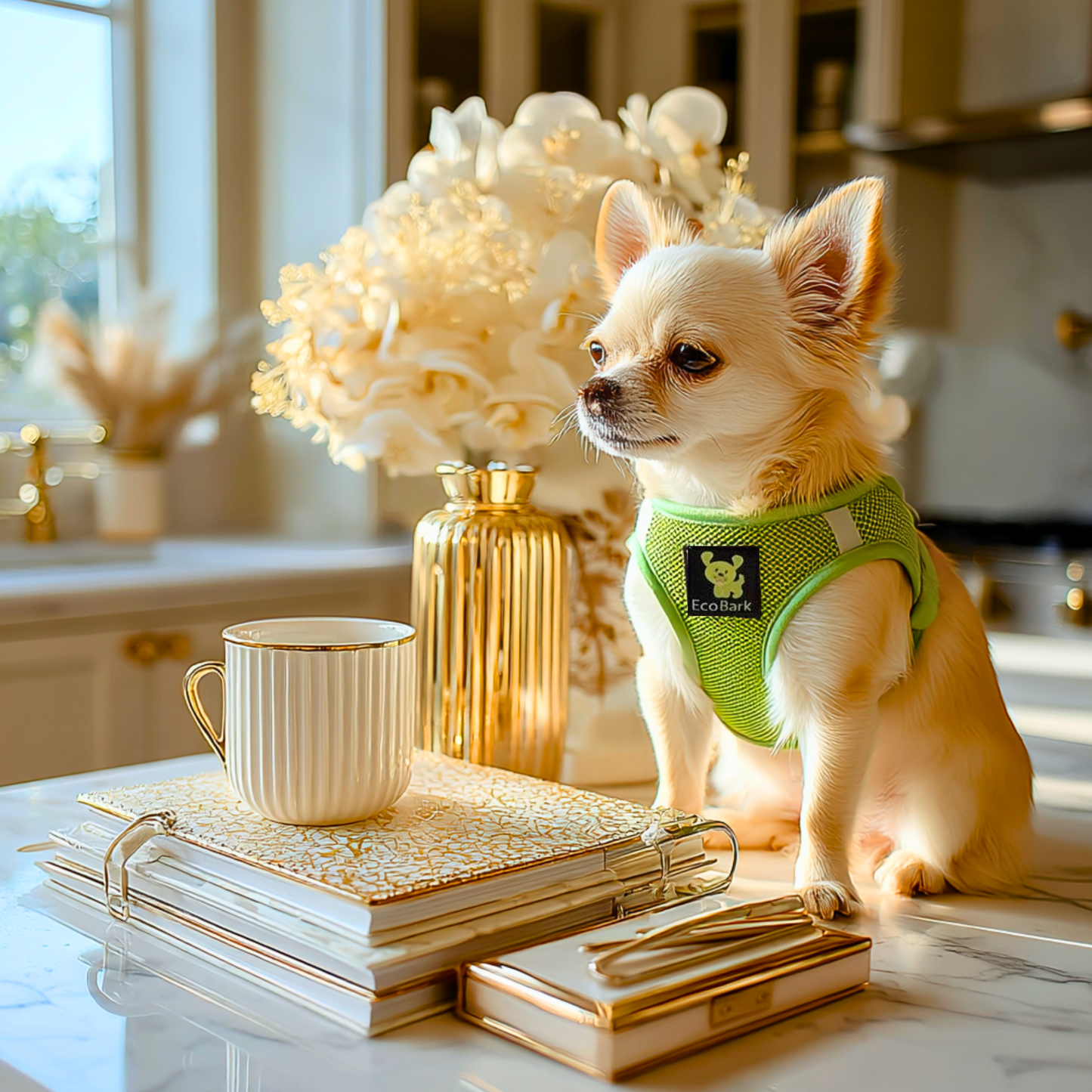 EcoBark Step In Dog Harness - XXXS to Small Breeds- Reflective Soft Mesh Harness for Teacup, Small Dogs and Puppies / Lime Green