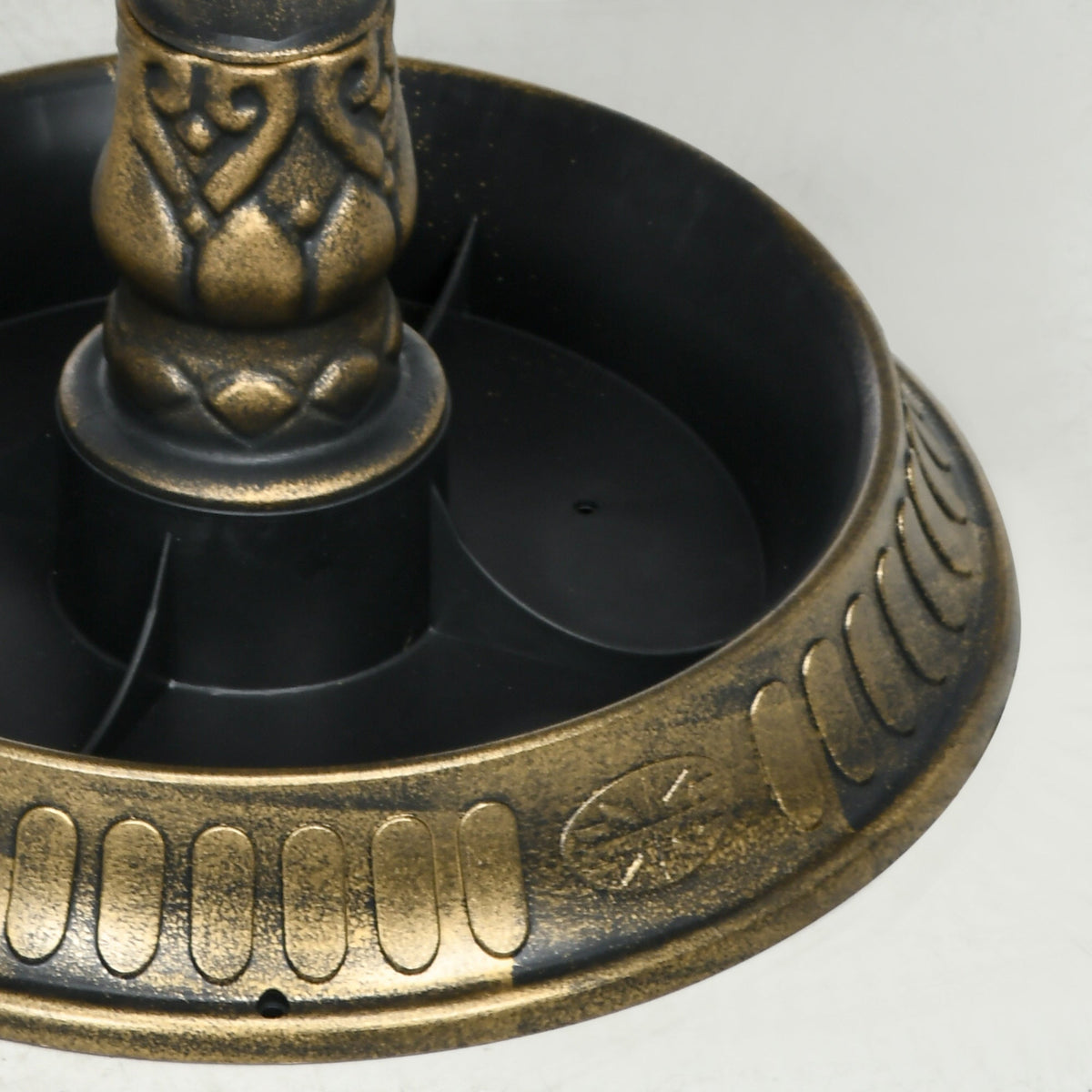 Resin Bird Bath Antique Bronze with Planter 28 Inch
