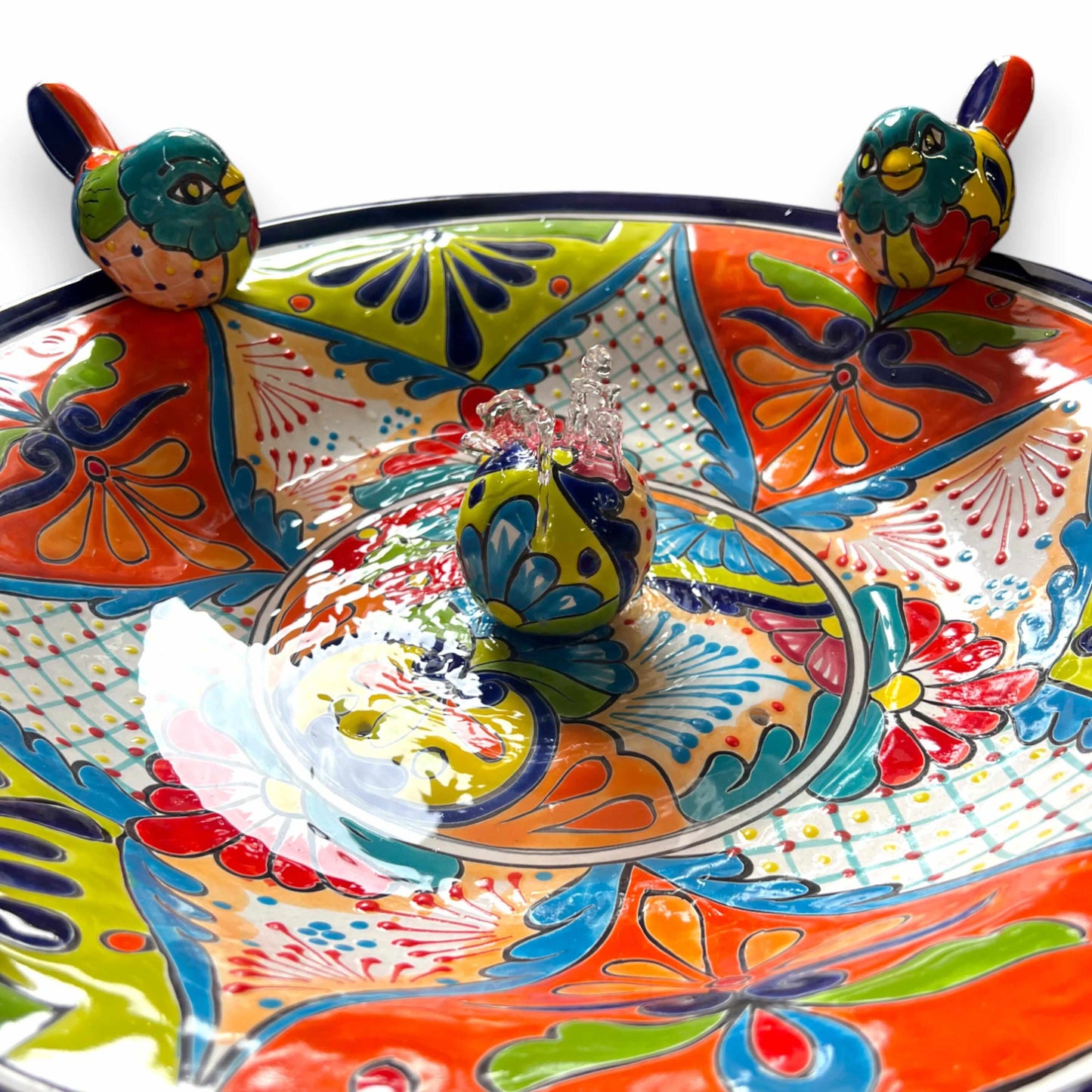 Handmade Talavera Bird Bath Fountain | Mexican Ceramic Art