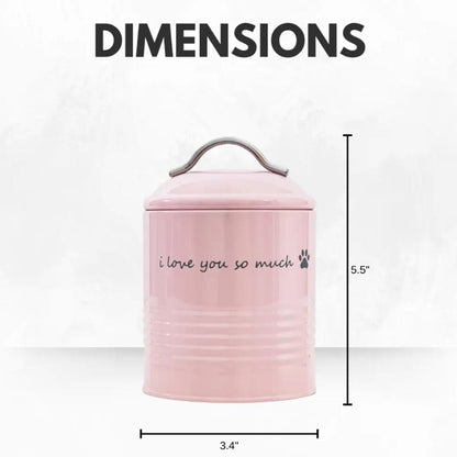 "I Love You So Much" Dog Treat Canister Gift Set – Pink & Blue