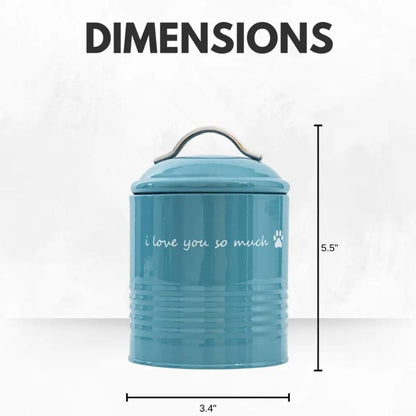 "I Love You So Much" Dog Treat Canister Gift Set – Pink & Blue