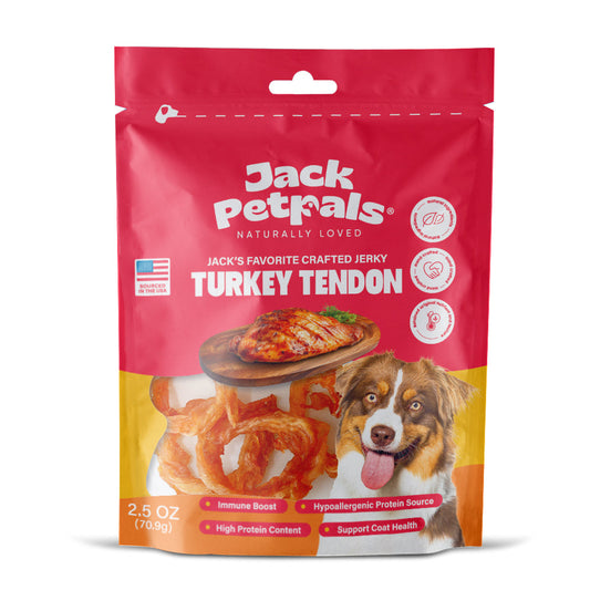 Jack PetPals Handcrafted Jerky Turkey Tendon Dog Treats (2.5oz)