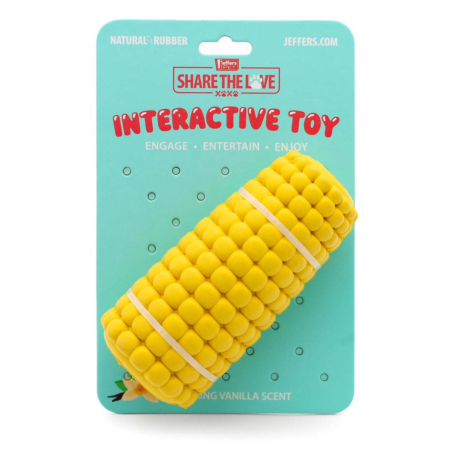 Jeffers Corn Cob Natural Rubber Stuffable Treat Dispenser Dog Dental Chew Toy