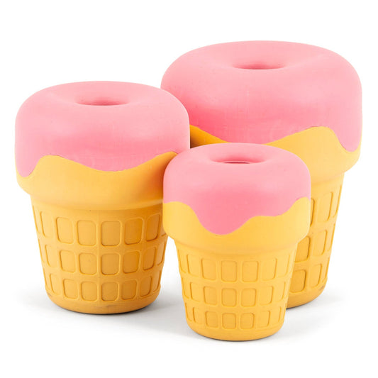 Jeffers Ice Cream Cone Natural Rubber Stuffable Treat Dispensing Dental Dog Chew Toy