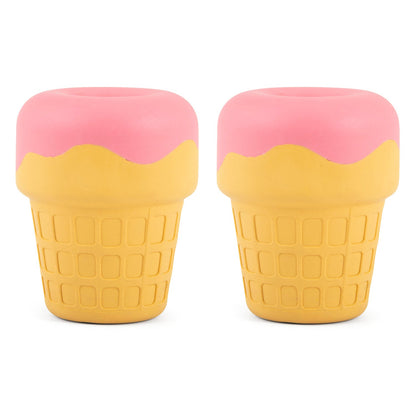 Jeffers Ice Cream Cone Natural Rubber Stuffable Treat Dispensing Dental Dog Chew Toy