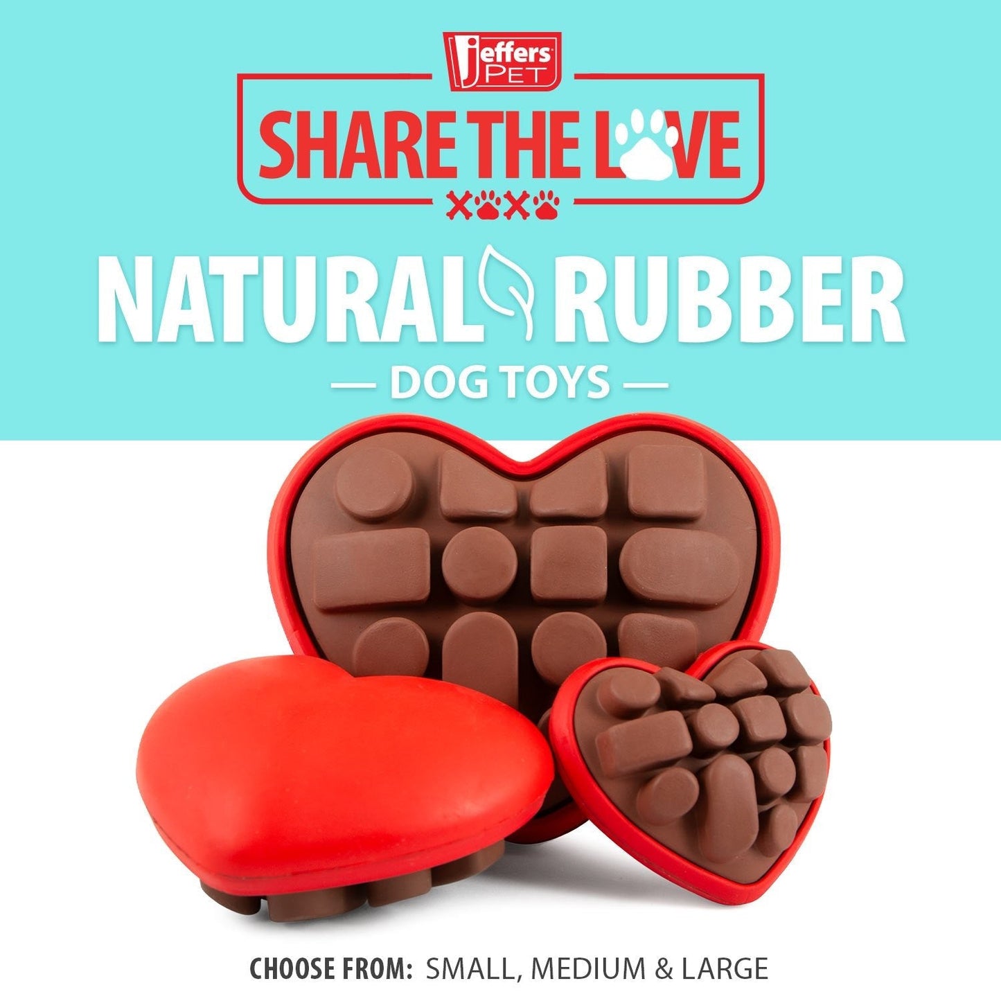 Jeffers Natural Rubber Box of Chocolates Dog Chew Toy for Medium-Chewers