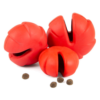 Jeffers Red Millipede Natural Rubber Treat Dispensing Dental Dog Chew Toy