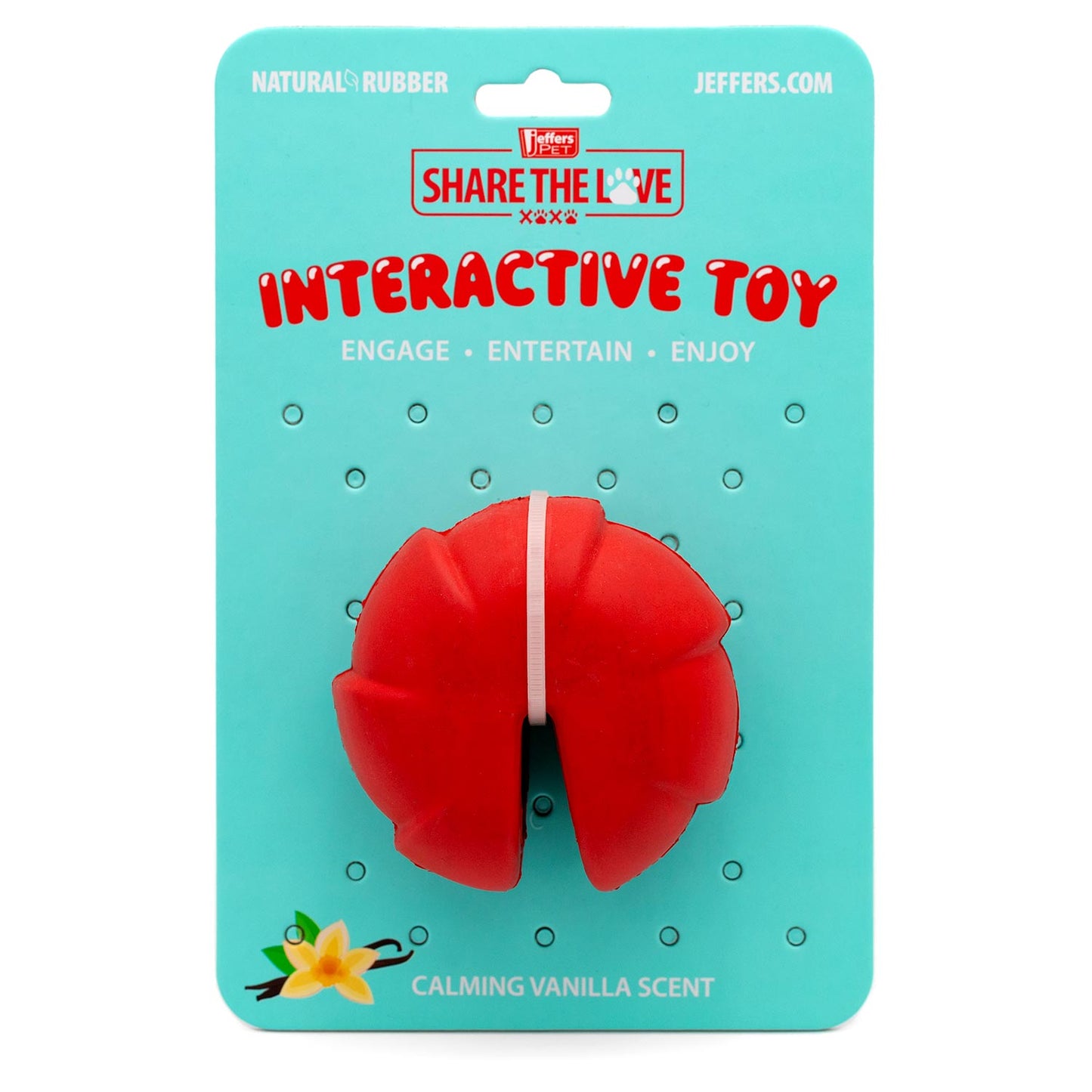 Jeffers Red Millipede Natural Rubber Treat Dispensing Dental Dog Chew Toy