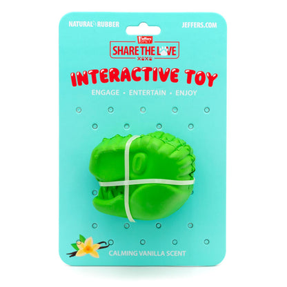 Jeffers T-Rex Natural Rubber Treat Dispensing Dental Dog Chew Toy for Medium Chewers with Vanilla Scent