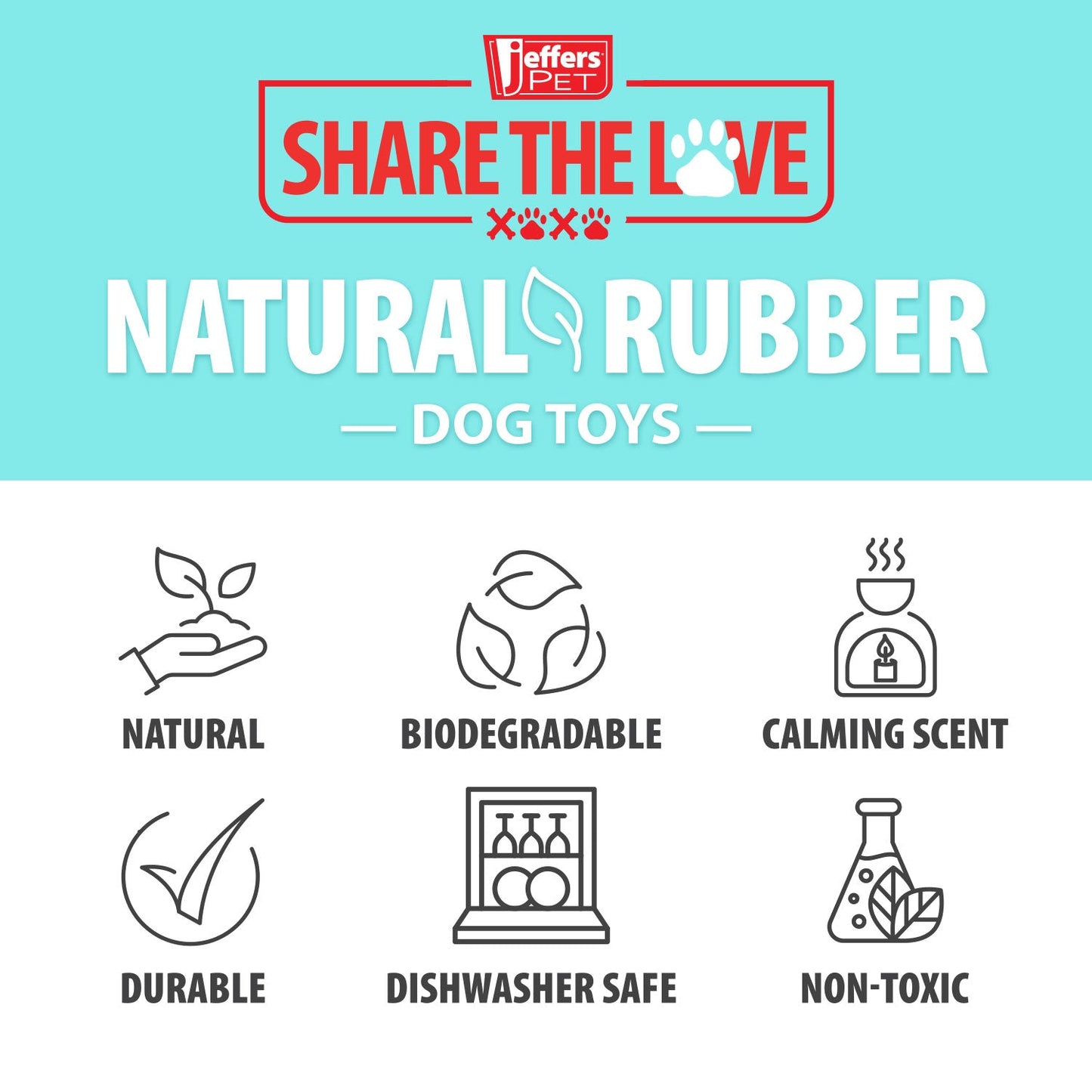 Jeffers T-Rex Natural Rubber Treat Dispensing Dental Dog Chew Toy for Medium Chewers with Vanilla Scent