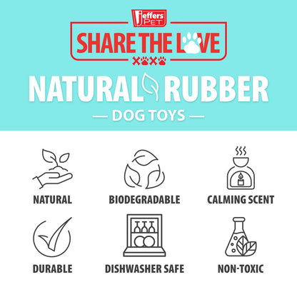 Jeffers T-Rex Natural Rubber Treat Dispensing Dental Dog Chew Toy for Medium Chewers with Vanilla Scent