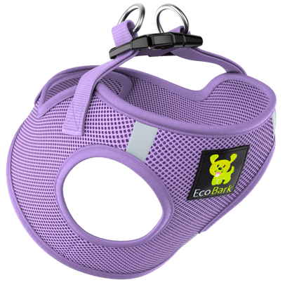 EcoBark Step In Dog Harness - XXXS to Small Breeds- Reflective Soft Mesh Harness for Teacup, Small Dogs and Puppies / Lavender