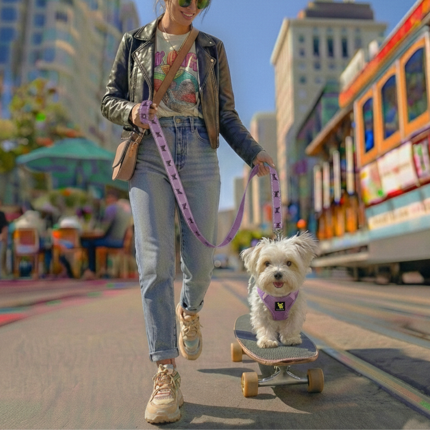 EcoBark Step In Dog Harness - XXXS to Small Breeds- Reflective Soft Mesh Harness for Teacup, Small Dogs and Puppies / Lavender