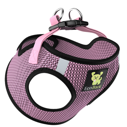 EcoBark Step In Dog Harness - XXXS to Small Breeds- Reflective Soft Mesh Harness for Teacup, Small Dogs and Puppies / Lilac Pink