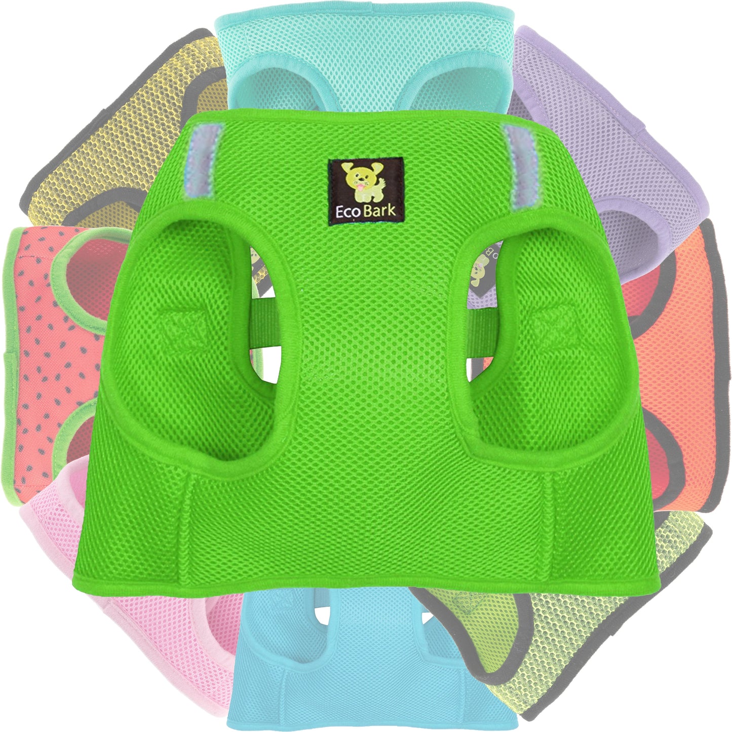 EcoBark Step In Dog Harness - XXXS to Small Breeds- Reflective Soft Mesh Harness for Teacup, Small Dogs and Puppies / Lime Green