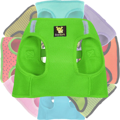 EcoBark Step In Dog Harness - XXXS to Small Breeds- Reflective Soft Mesh Harness for Teacup, Small Dogs and Puppies / Lime Green