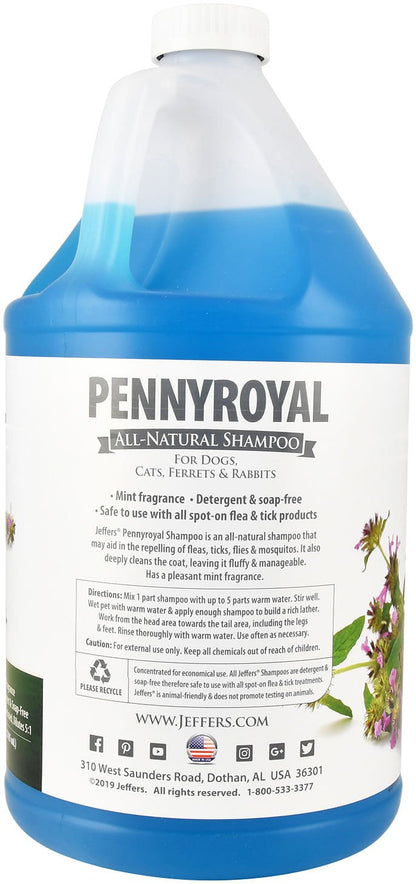 Jeffers Natural Flea & Tick Pennyroyal Dog Shampoo - Aids in Repelling Fleas, Ticks, Flies & Mosquitos