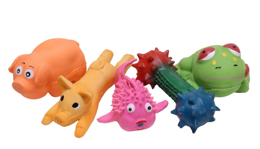 Jeffers Pip Squeaks Latex Dog Toys, Assorted, Each