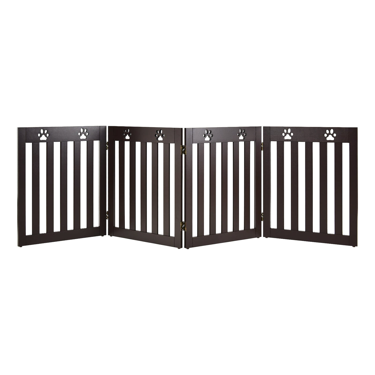 24 Inch Folding Wooden Freestanding Pet Gate Dog Gate with 360¬∞ Hinge