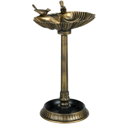 Resin Bird Bath Tall Shell Basin Planter 32 Inch