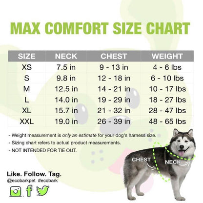 EcoBark Purple Dog Harness - Over-the-Head Soft Mesh Dog Vest Halter for Small to Medium Dogs and Puppies