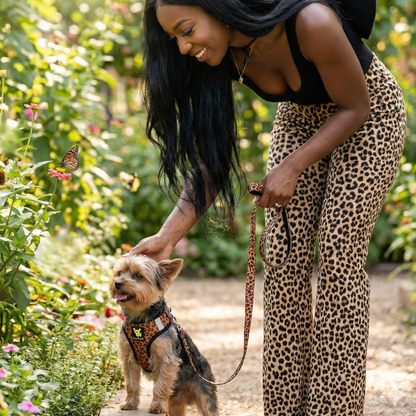 EcoBark Cheetah Dog Leash- Padded Comfort Grip Leash - 4ft, 5ft, and 6ft Leash for Small and Medium Dogs
